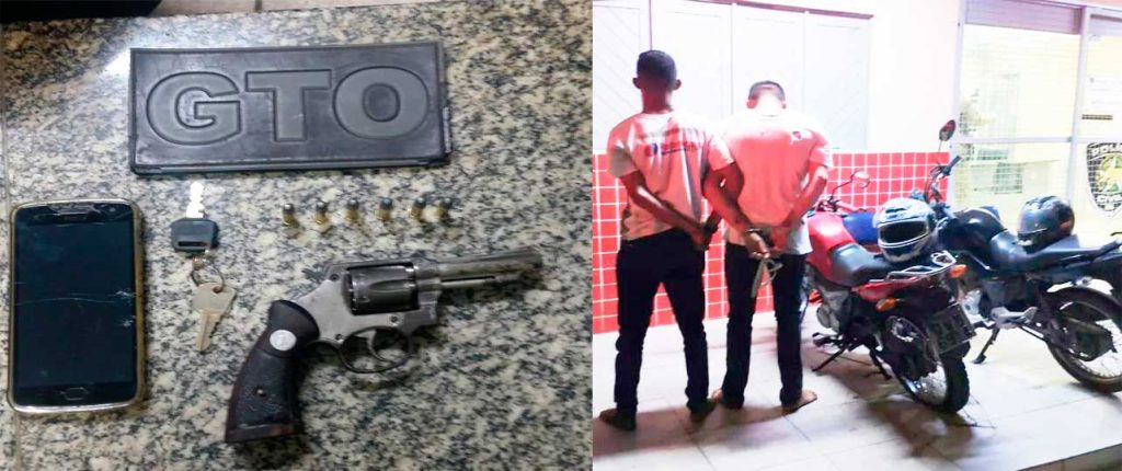 Polícia Militar prende dupla com arma de fogo e motos roubadas, durante abordagem na zona rural de Mossoró