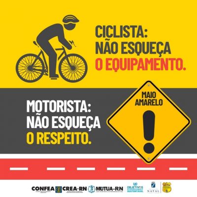 Crea-RN e STTU se unem na campanha Maio Amarelo de prevenção de acidentes de trânsito