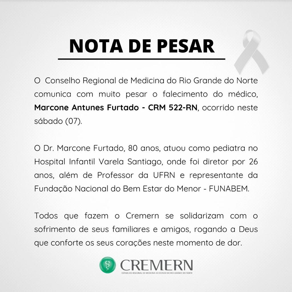 Morre o Dr. Marcone Furtado, pediatra e ex-diretor do Hospital Infantil Varela Santiago