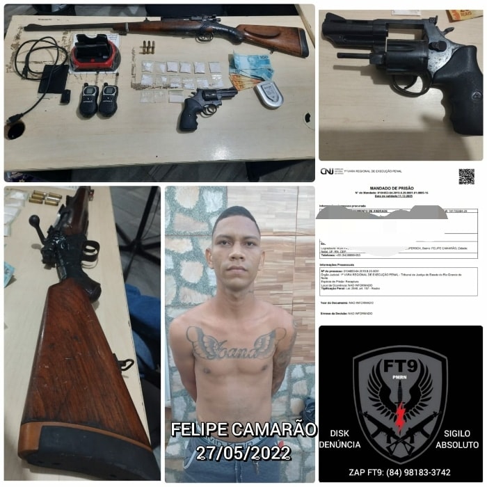 Homem é preso com armas e drogas em Felipe Camarão