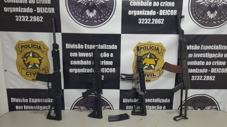 Polícia Civil apreende quatro fuzis e vários carregadores em João Dia no RN