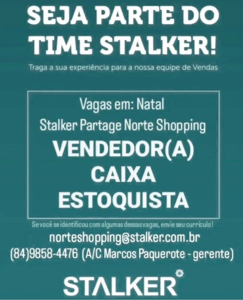 Vendedor(a), Caixa e Estoquista