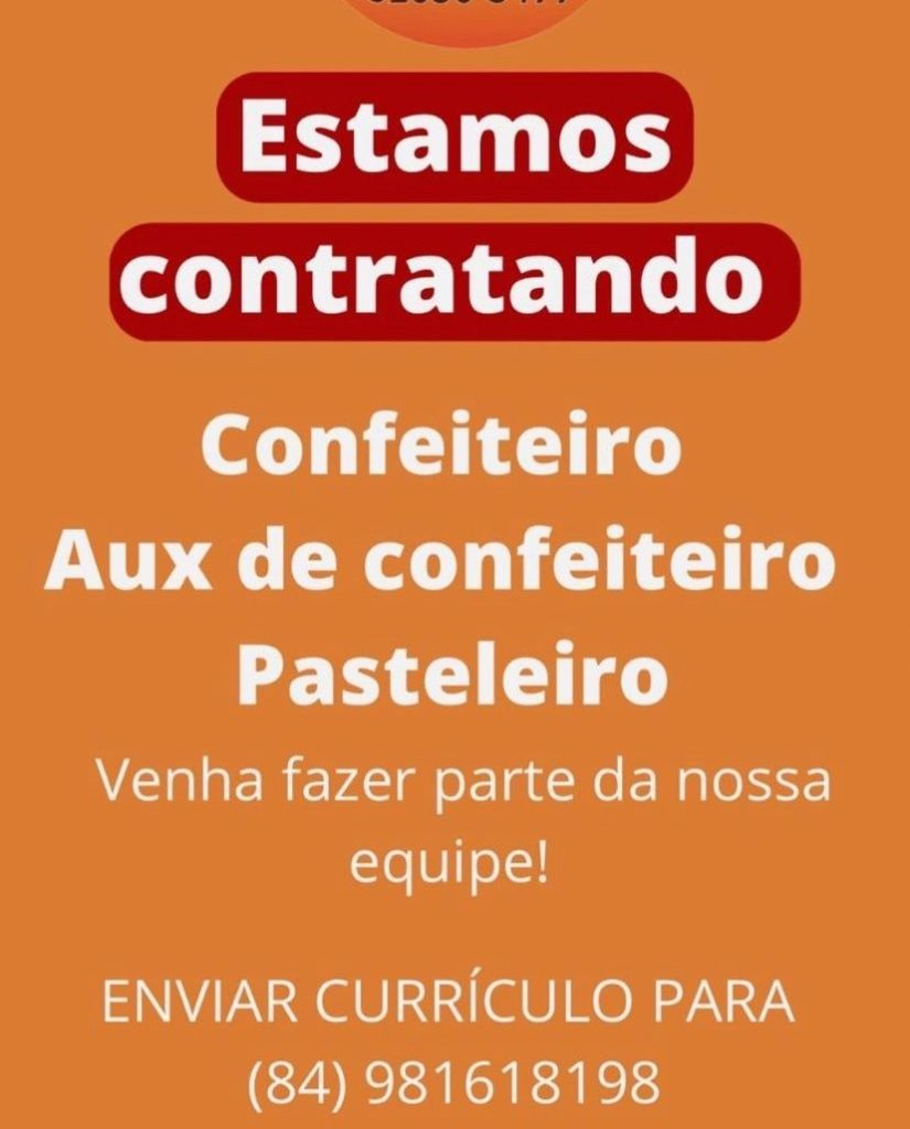 Confeiteiro, Auxiliar de Confeiteiro e Pasteleiro