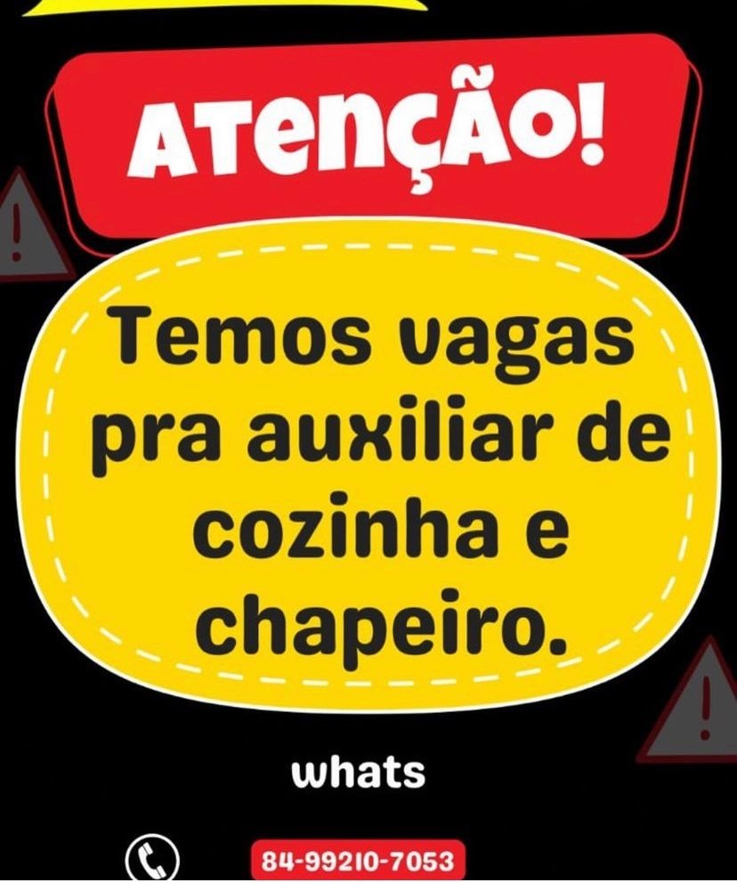 Auxiliar de Cozinha e Chapeiro