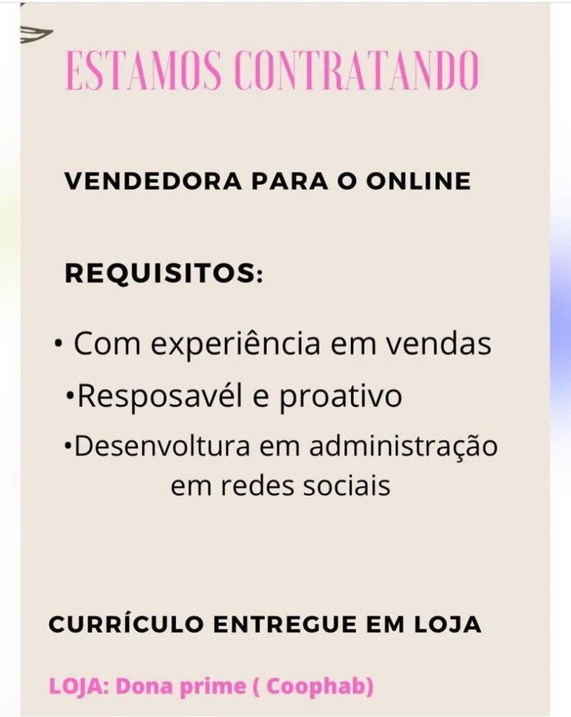 Vendedora – Online