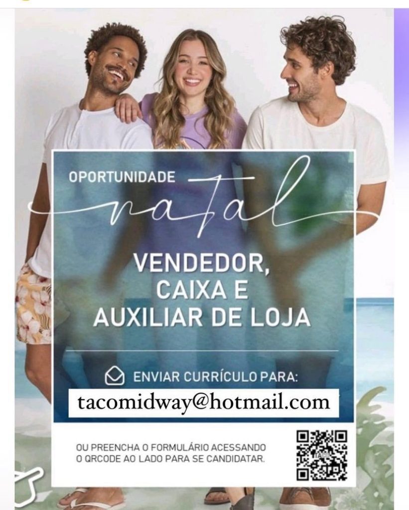 Vendedor, Caixa e Auxiliar de Loja