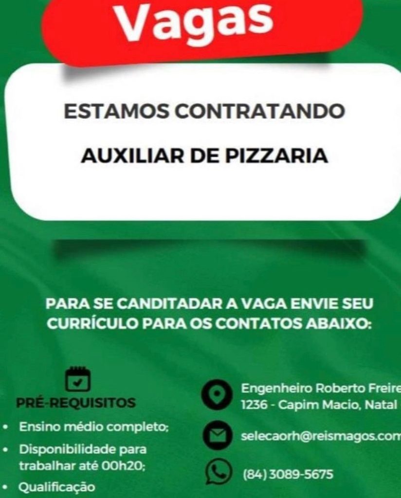 Auxiliar de Pizzaria