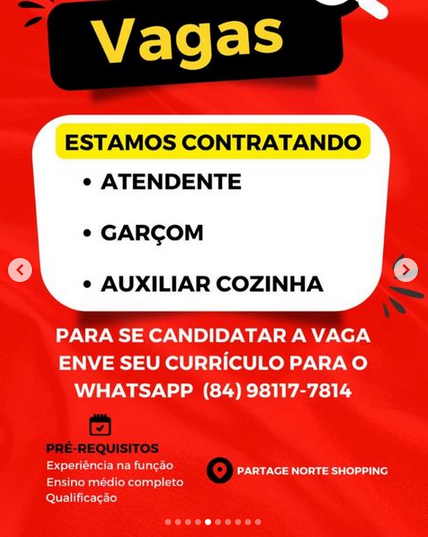 Atendente / Garçom / Auxiliar de Cozinha