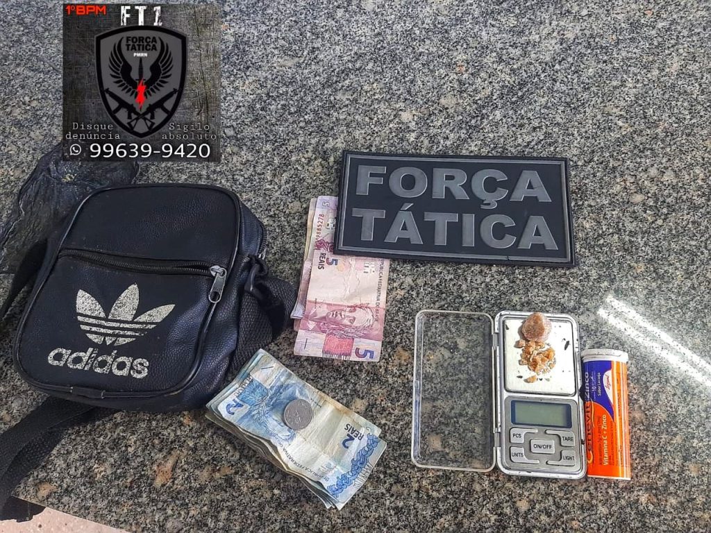 1° BPM prende homem suspeito de tráfico de drogas na Guarita, zona leste de Natal