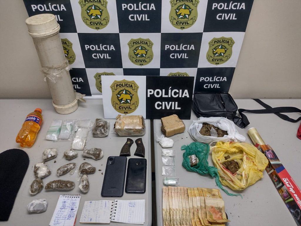 No amor e no crime: Polícia Civil prende casal suspeito de tráfico de drogas e receptação em Macaíba