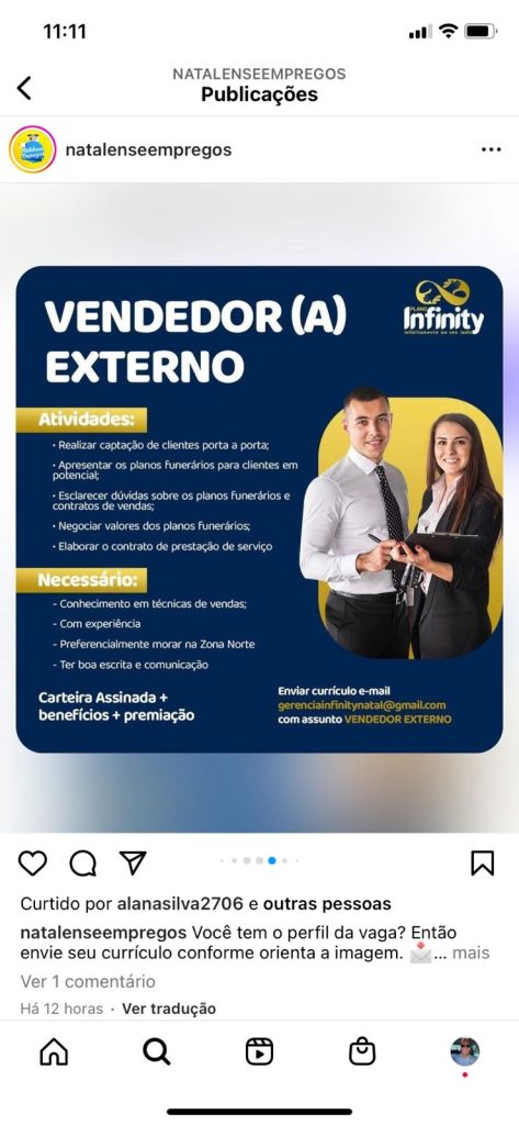 Vendedor(a) Externo