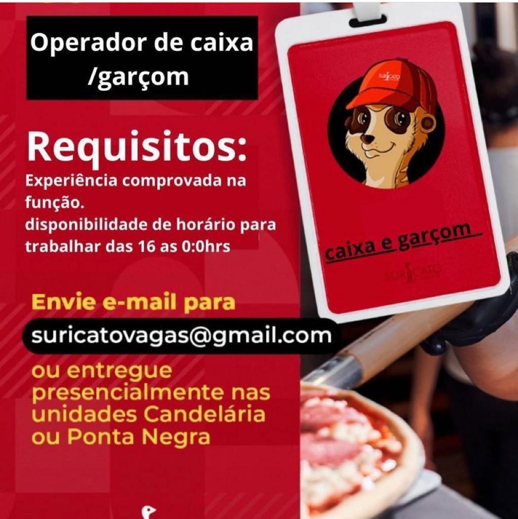 Operador de Caixa e Garçom