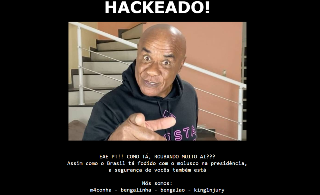 Site do PT é hackeado e exibe imagem de Kid Bengala