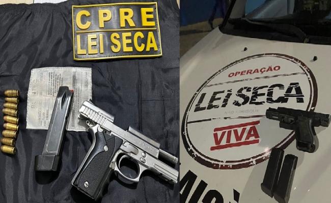 Motorista embriagado que andava armado com pistola é detido pela Lei Seca em Natal